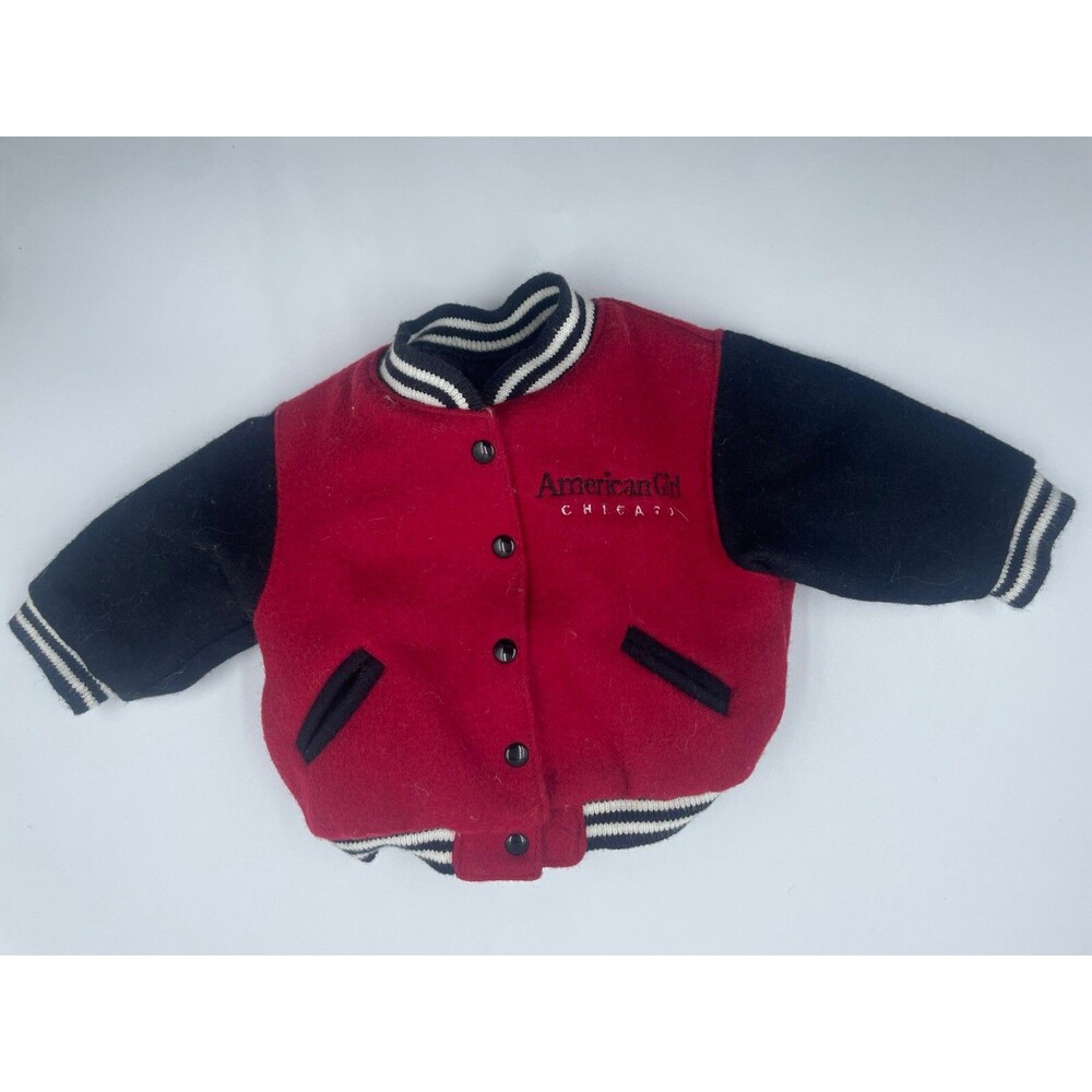American Girl Place 18” Doll Varsity Jacket From New York Red & Black Snap Front